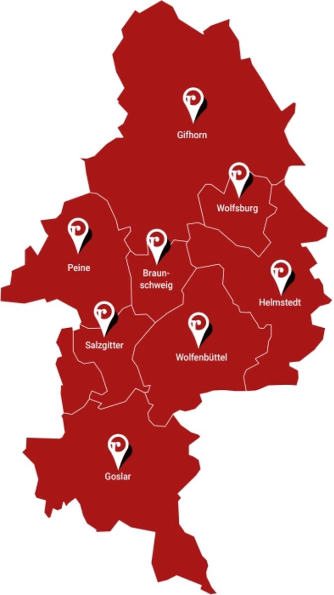 Karte der Region